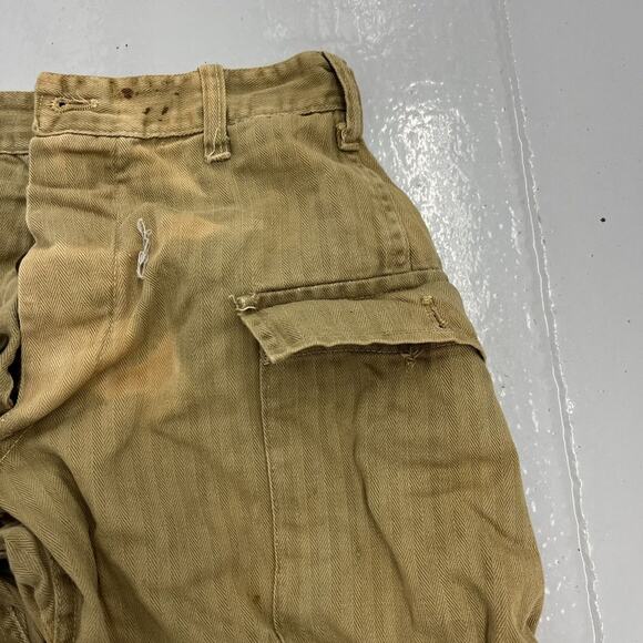 Vintage WW2 Military HBT Army Fatigue Cargo Pants 24x27 - Picture 2 of 5